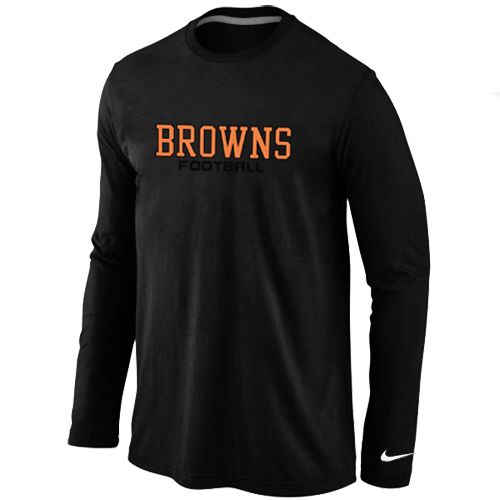 Nike Cleveland Browns Authentic Font Long Sleeve NFL T-Shirt - Black